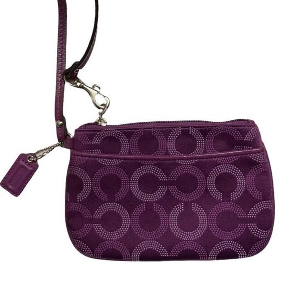 Coach op c purple wristlet bag